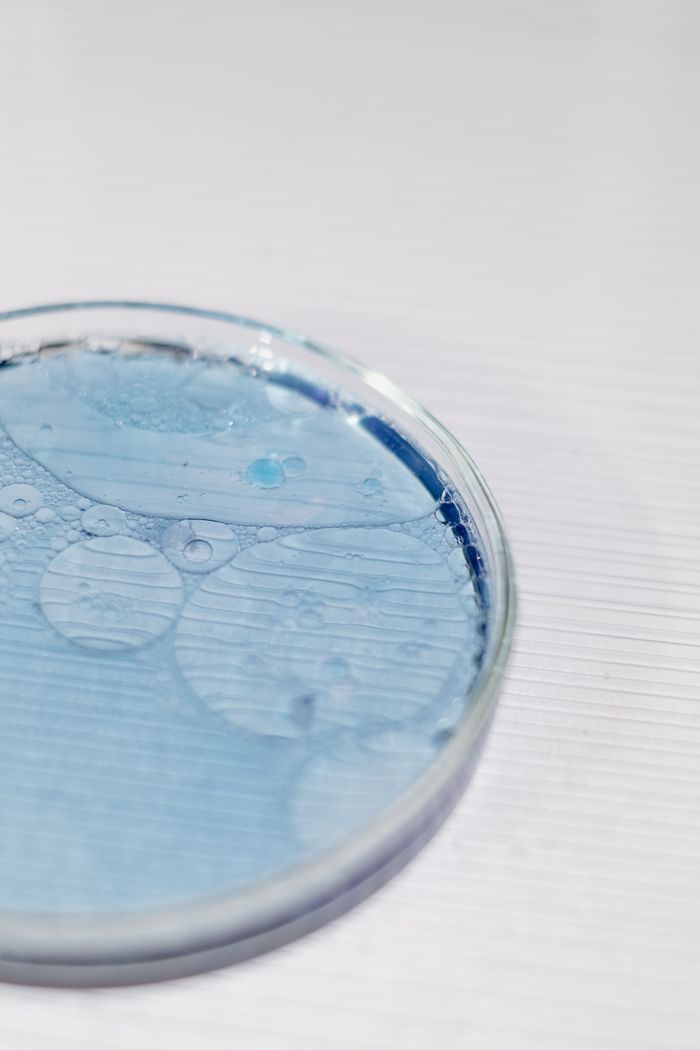 Crafting Captivating Headlines: Your awesome post title goes here Close-up of a blue liquid in a petri dish, capturing a scientific experiment.